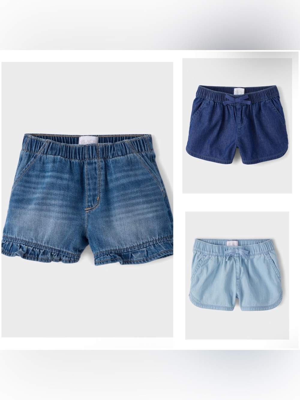 The Children's Place Girls Denim Shorts - 3 Pack
